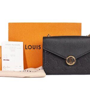 Authentic Black Louis Vuitton Monogram Empreinte Rosy Wallet On Chain